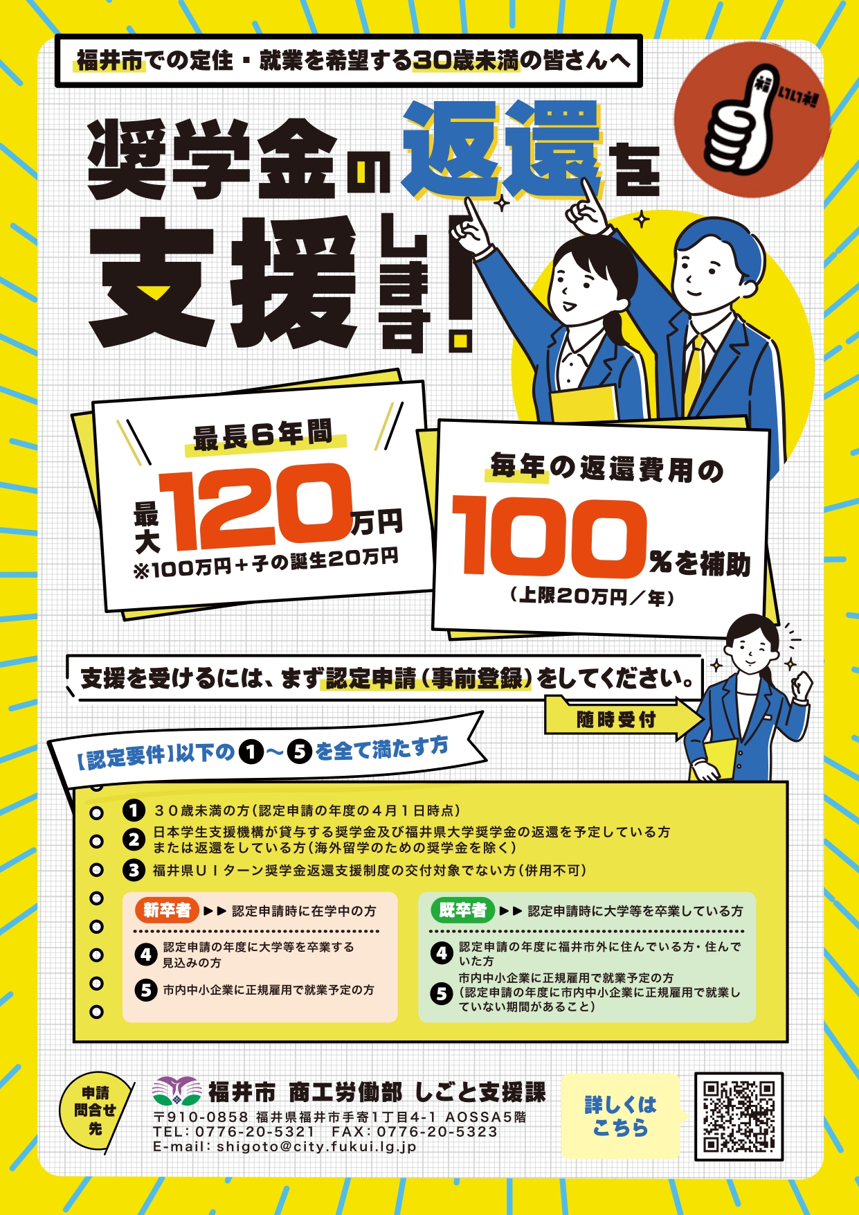 福井市奨学金支援について